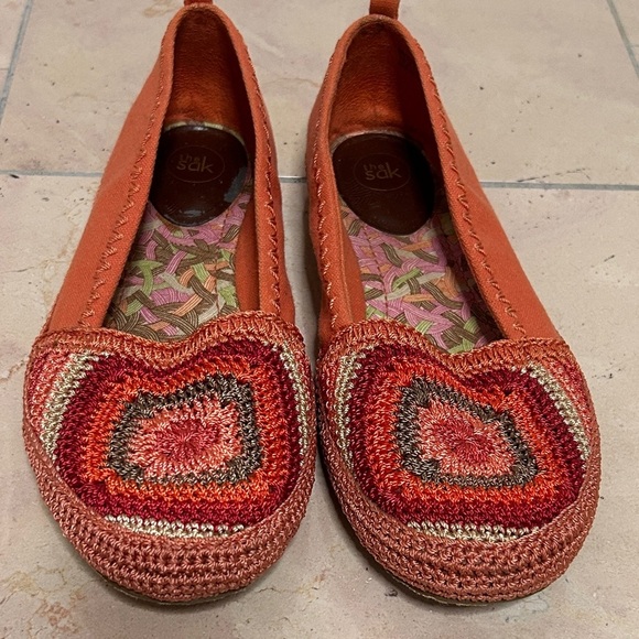 The Sak Women's Orange Crochet Flats women’s size 7.5 textile espadrille - Picture 2 of 11